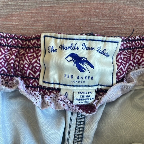 Ted Baker London Blue Patterned Swim Trunks - Picture 7 of 8